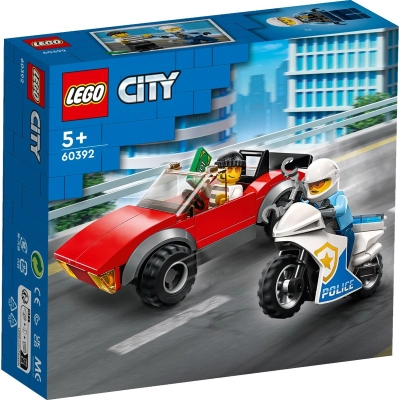 LEGO City - Politist pe motocicleta in urmarirea unei masini (60392)