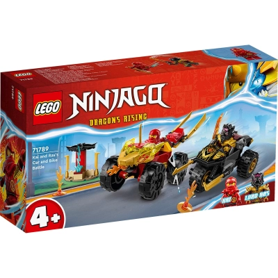 LEGO Ninjago - Infruntarea dintre Kai in masina si Ras pe motocicleta (71789)