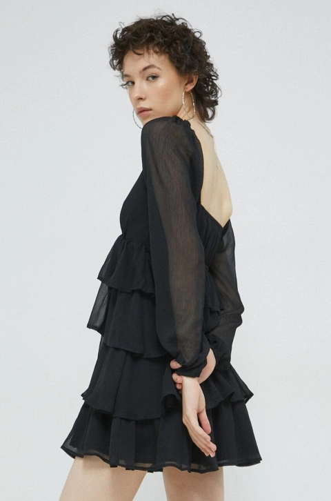 Abercrombie & Fitch rochie culoarea negru, mini, evazati