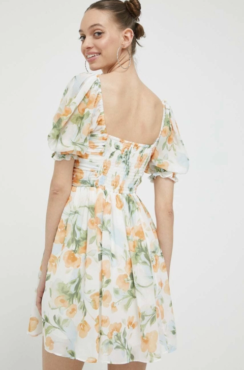 Abercrombie & Fitch rochie culoarea portocaliu, mini, evazati