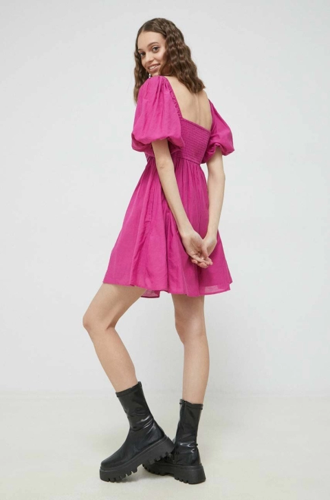Abercrombie & Fitch rochie culoarea roz, mini, evazati