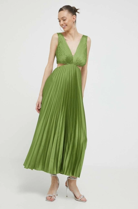 Abercrombie & Fitch rochie culoarea turcoaz, midi, evazati