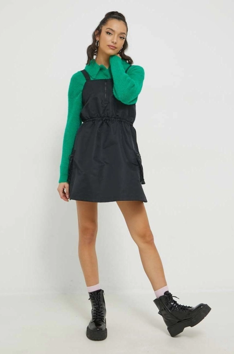 adidas Originals rochie culoarea negru, mini, evazati