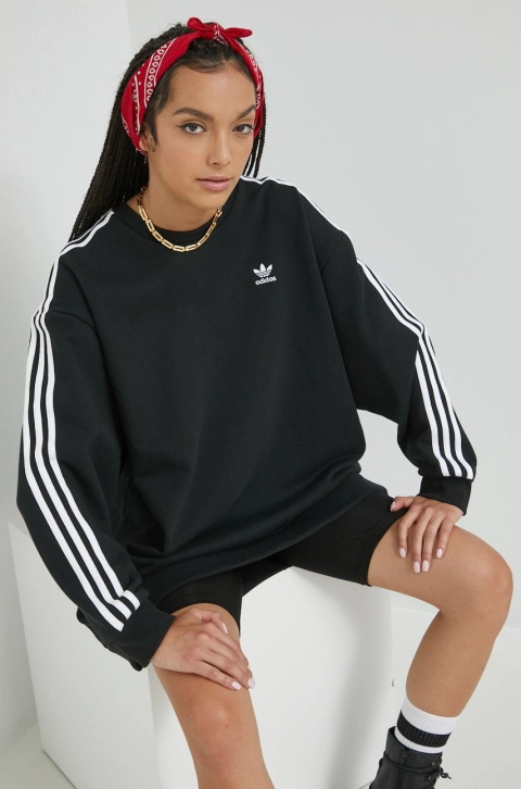 adidas Originals rochie din bumbac femei, culoarea negru,