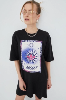 adidas Originals rochie din bumbac HT6917 culoarea negru, mini, oversize