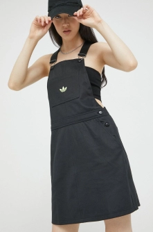 adidas Originals rochie Trefoil Moments culoarea negru, mini, drept