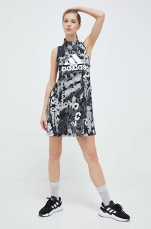 adidas rochie culoarea gri, mini, drept