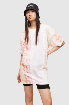 AllSaints rochie din bumbac mini, drept