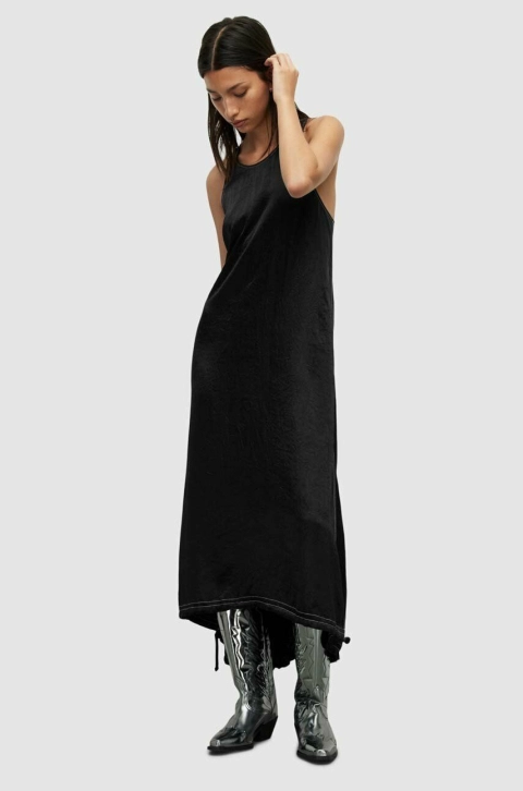 AllSaints rochie si pulover culoarea negru, maxi, oversize
