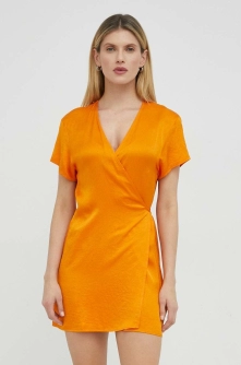 American Vintage rochie culoarea portocaliu, mini, evazati