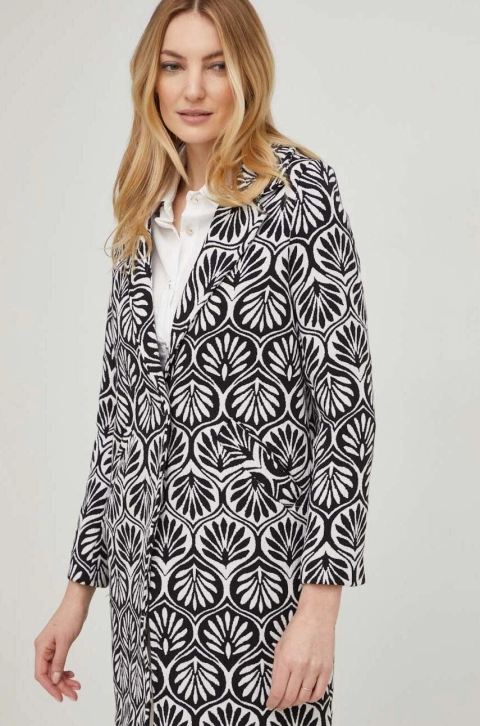 Answear Lab palton femei, culoarea negru, de tranzitie