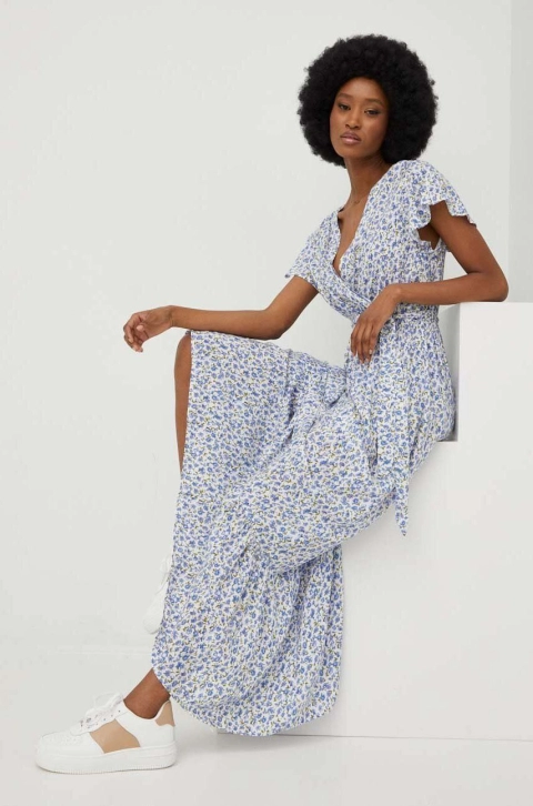 Answear Lab rochie culoarea alb, maxi, evazati