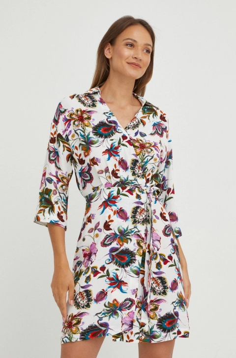 Answear Lab rochie culoarea alb, mini, evazati