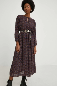 Answear Lab rochie culoarea albastru marin, midi, evazati