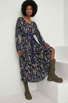 Answear Lab rochie culoarea albastru marin, midi, evazati