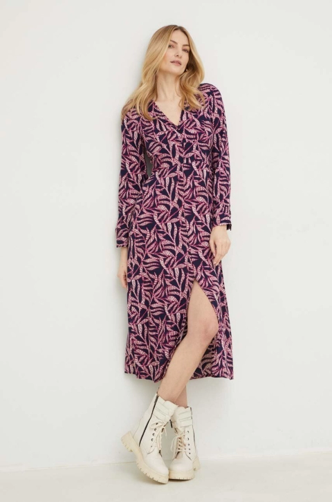 Answear Lab rochie culoarea albastru marin, midi, evazati