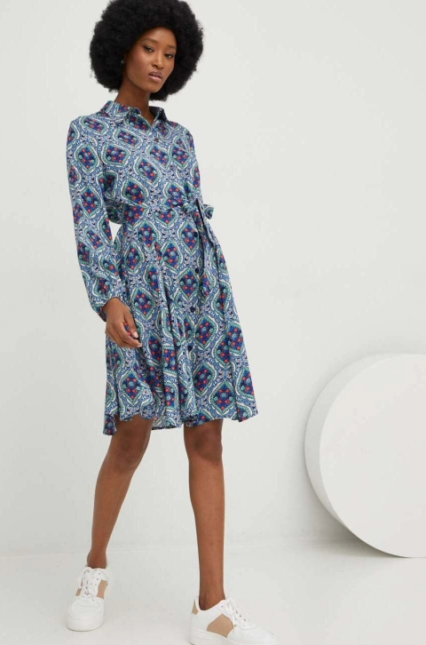 Answear Lab rochie culoarea albastru marin, mini, evazati