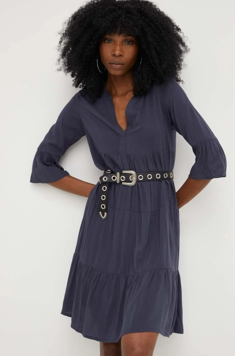 Answear Lab rochie culoarea albastru marin, mini, evazati