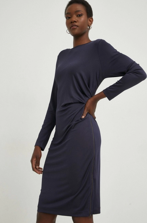 Answear Lab rochie culoarea albastru marin, mini, mulata