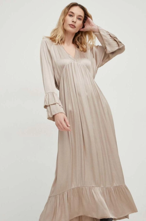 Answear Lab rochie culoarea bej, maxi, evazati
