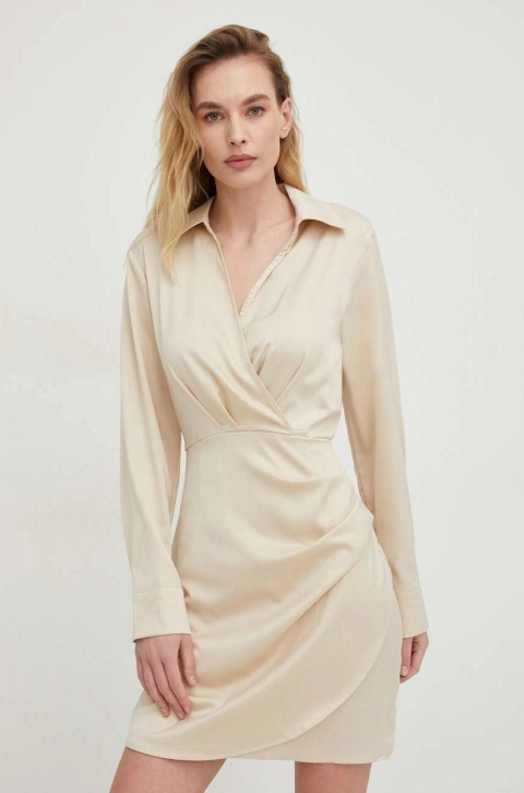 Answear Lab rochie culoarea bej, mini, drept