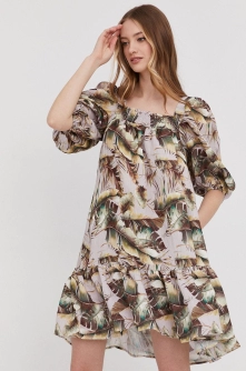 Answear Lab Rochie culoarea bej, mini, model drept