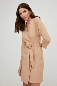 Answear Lab rochie culoarea bej, mini, mulata