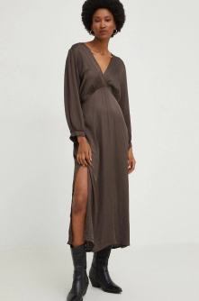Answear Lab rochie culoarea maro, midi, drept