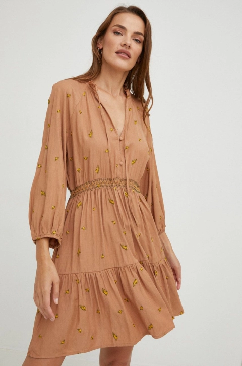 Answear Lab rochie culoarea maro, mini, evazati