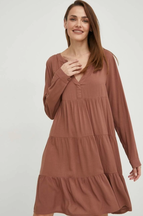 Answear Lab rochie culoarea maro, mini, evazati