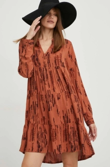 Answear Lab rochie culoarea maro, mini, evazati