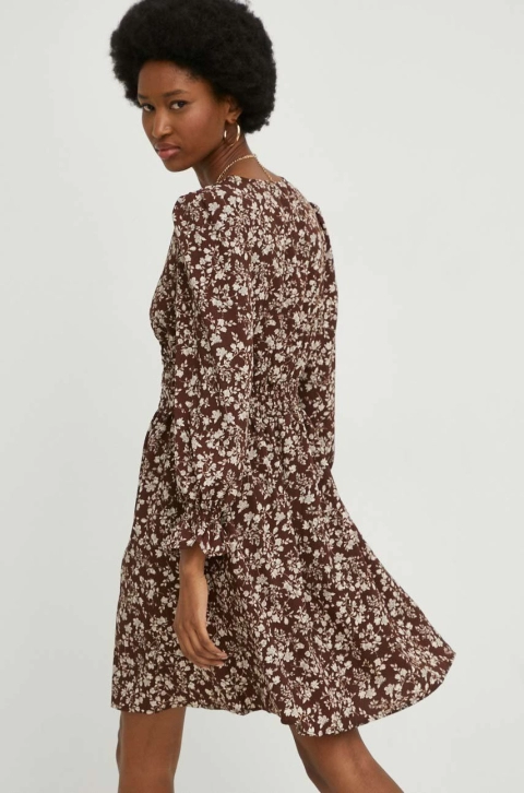 Answear Lab rochie culoarea maro, mini, evazati