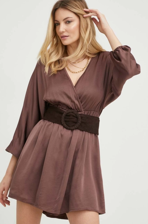 Answear Lab rochie culoarea maro, mini, evazati