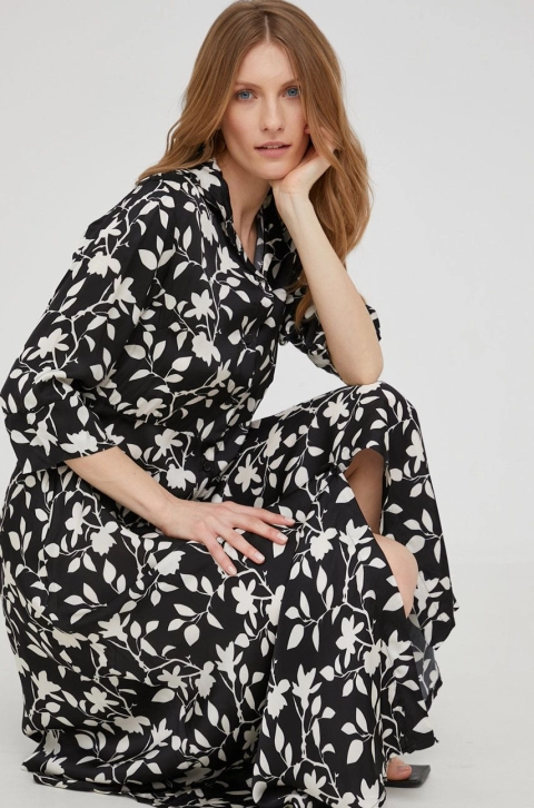 Answear Lab rochie culoarea negru, maxi, drept