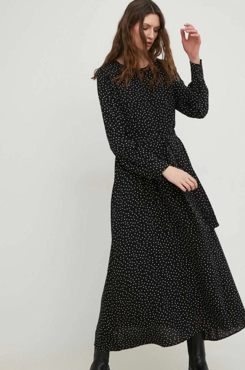 Answear Lab rochie culoarea negru, maxi, evazati
