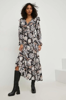 Answear Lab rochie culoarea negru, maxi, evazati