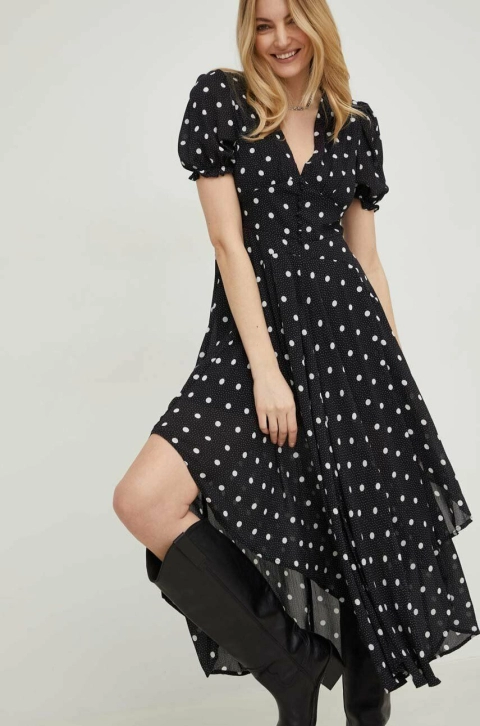 Answear Lab rochie culoarea negru, maxi, evazati