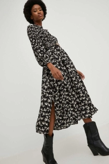 Answear Lab rochie culoarea negru, midi, drept