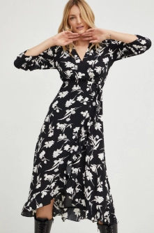Answear Lab rochie culoarea negru, midi, drept