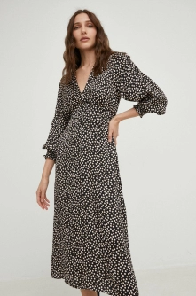 Answear Lab rochie culoarea negru, midi, drept