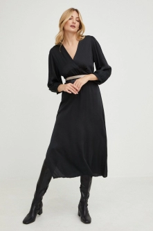 Answear Lab rochie culoarea negru, midi, drept