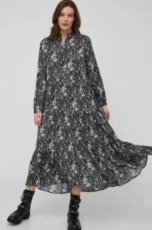 Answear Lab rochie culoarea negru, midi, evazati