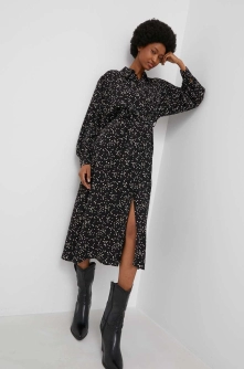 Answear Lab rochie culoarea negru, midi, evazati