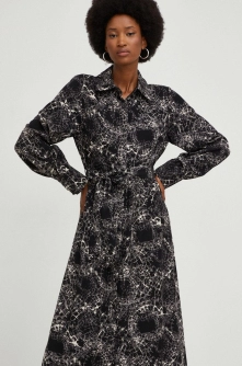 Answear Lab rochie culoarea negru, midi, evazati