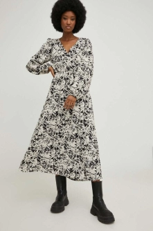 Answear Lab rochie culoarea negru, midi, evazati