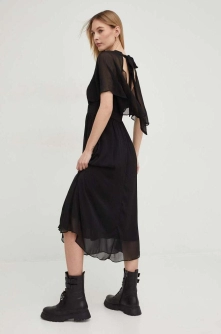 Answear Lab rochie culoarea negru, midi, evazati