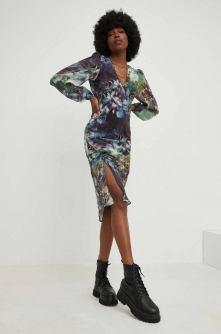Answear Lab rochie culoarea negru, midi, mulata