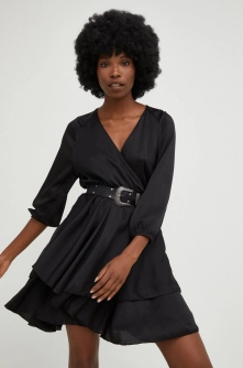 Answear Lab rochie culoarea negru, mini, evazati