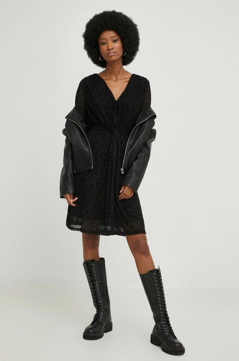 Answear Lab rochie culoarea negru, mini, evazati