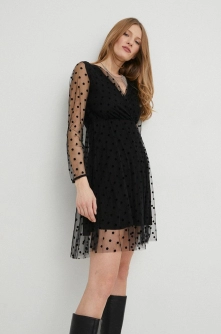 Answear Lab rochie culoarea negru, mini, evazati